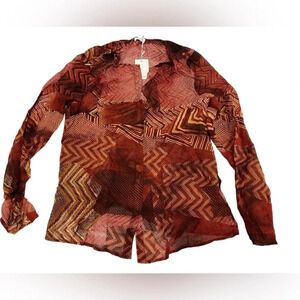 NWT Ecru Duchamp Abstract Blouse in S